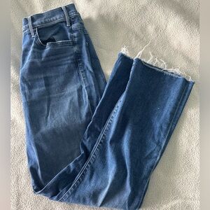 MOTHER Blue Ankle Fray Jeans
